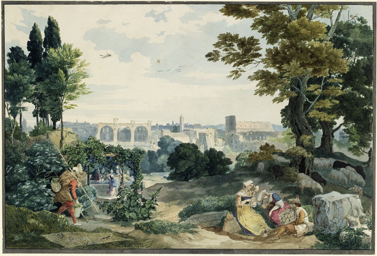 Uitzicht op het Forum Romanum door Carl Philipp Fohr