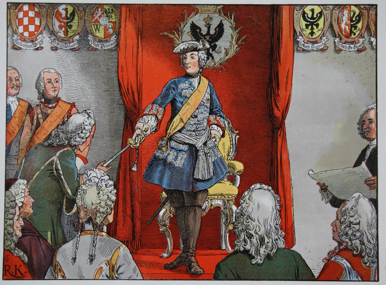 Hulde van de Silezische landgoederen, 17 november 1741 door Carl Röchling