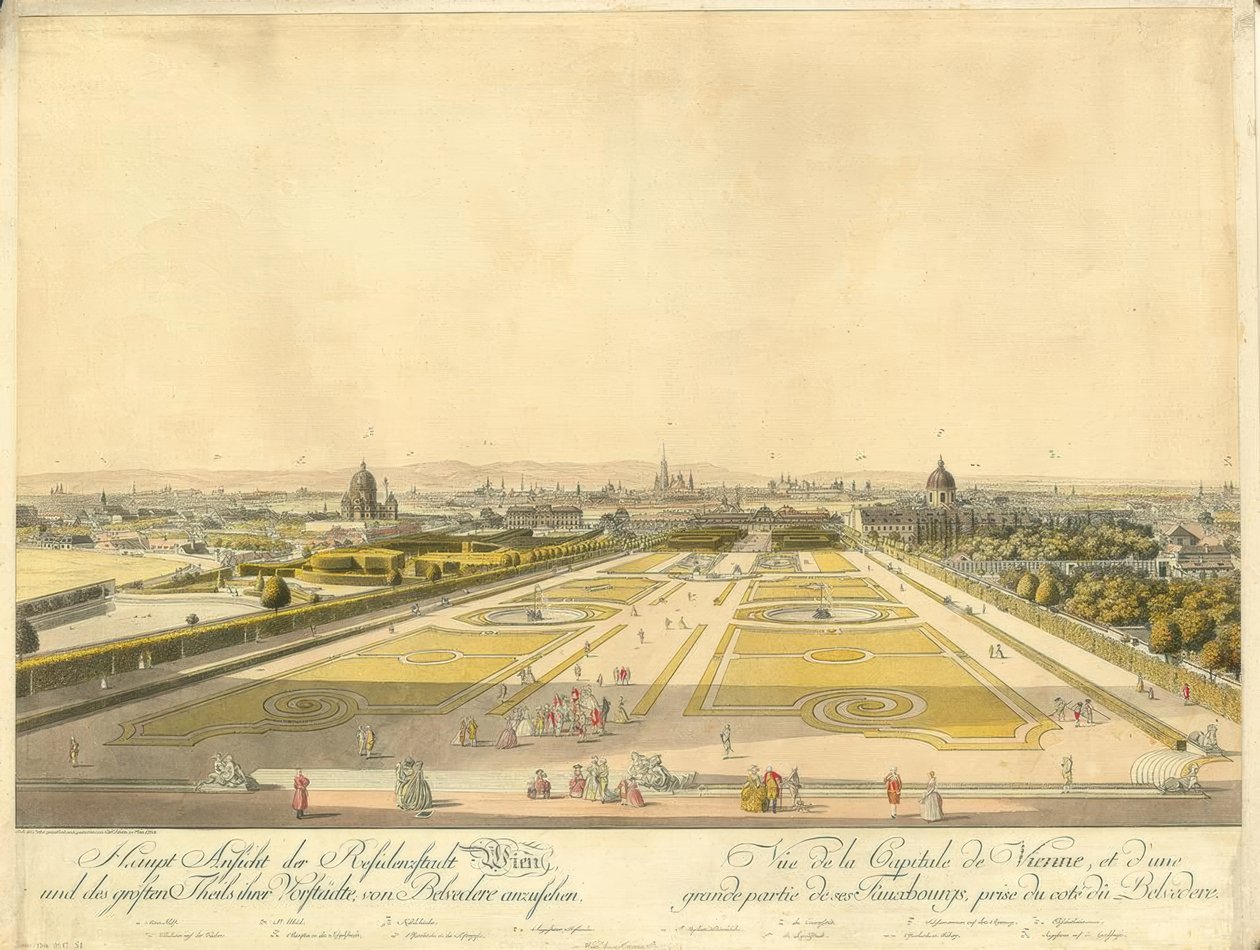 Wenen vanaf het Belvedere door Carl Schütz