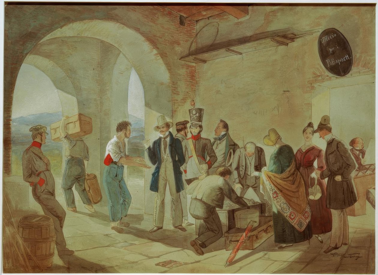 Bij de douane door Carl Spitzweg
