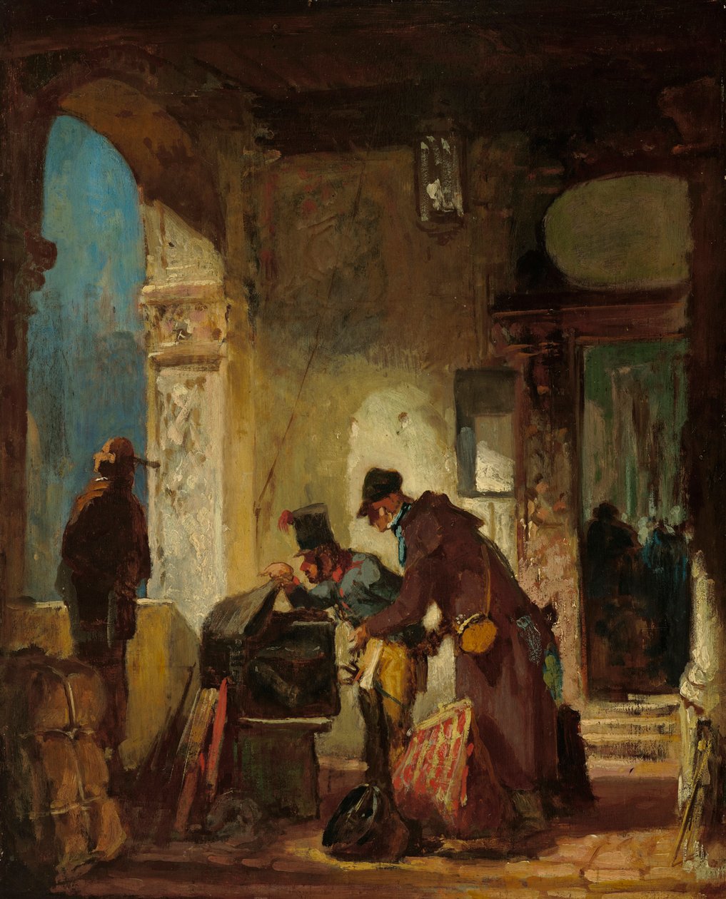 Pauselijke douane-inspectie door Carl Spitzweg