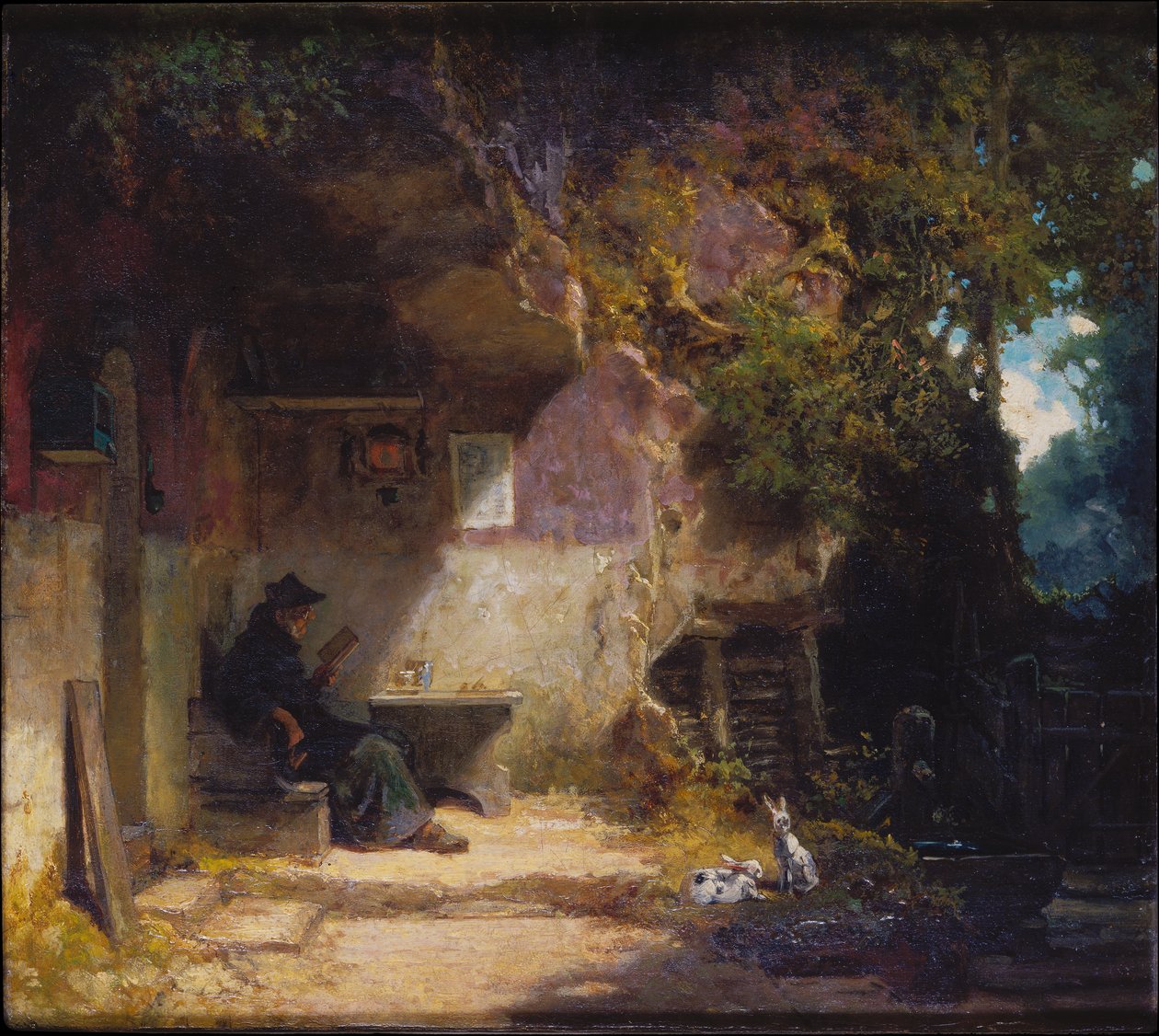 De kluizenaar voor zijn kluis door Carl Spitzweg