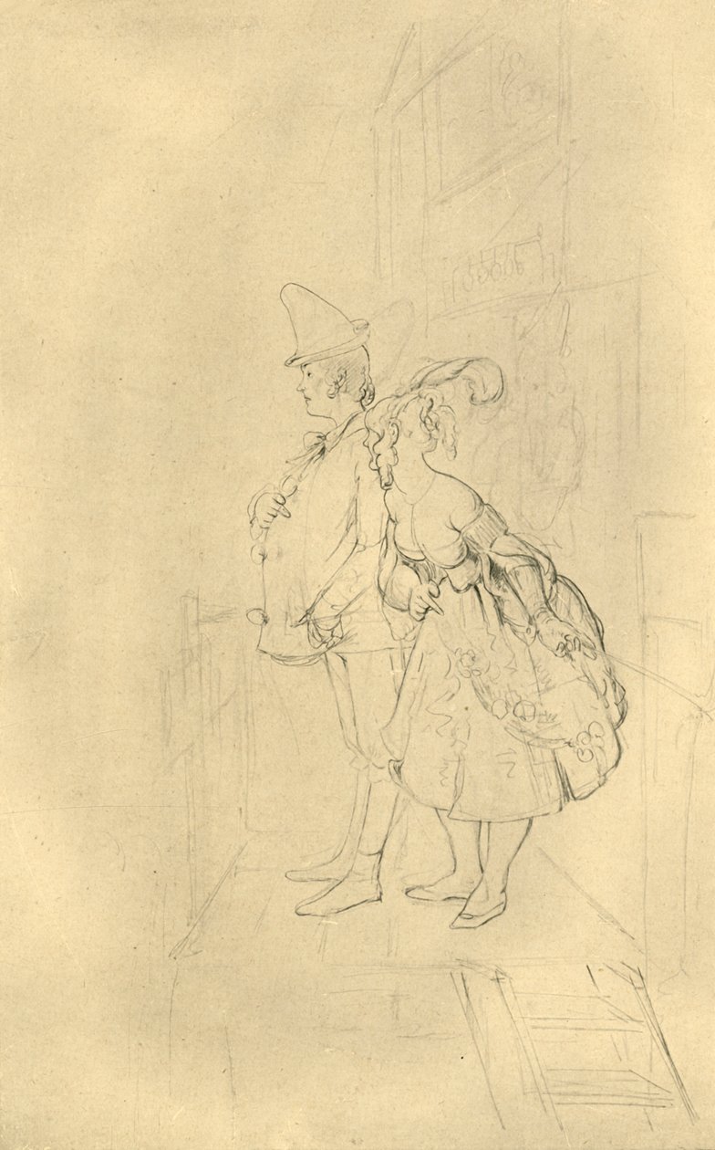 Treten Sie ein, meine Herrschaften!, midden-late 19e eeuw, ca. 1924 door Carl Spitzweg