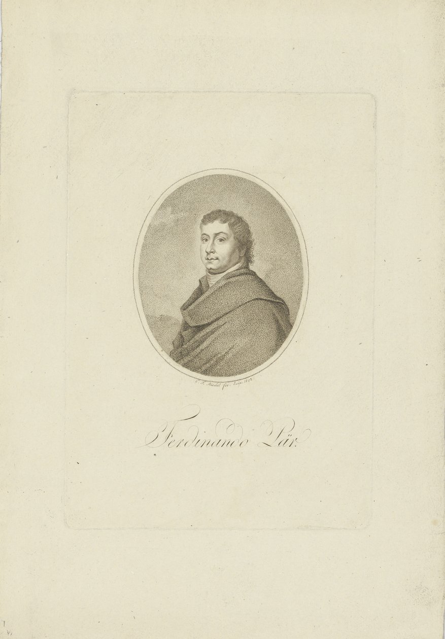 Portret van Ferdinando Paer 1771-1839, 1802 door Carl Traugott Riedel