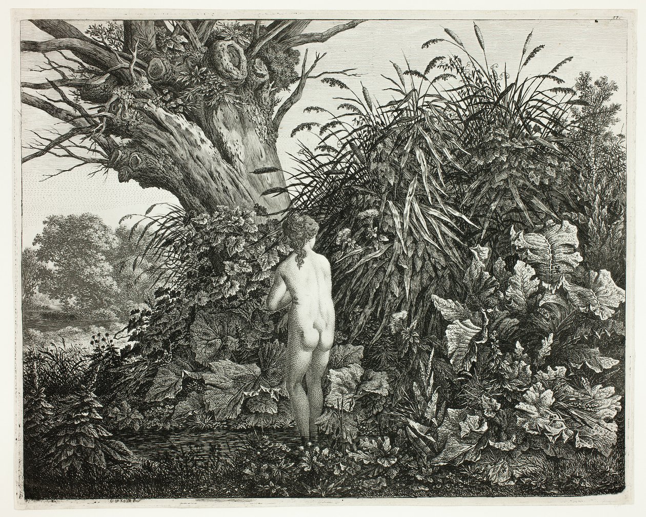 Nimf in een moerassig bos door Carl Wilhelm Kolbe, the elder