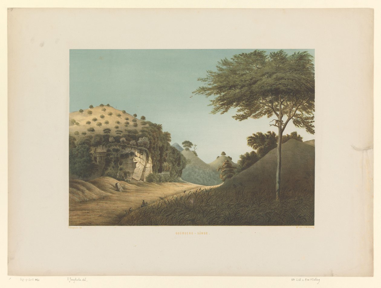 Gezicht op een landschap in Gunung Sewu door Carl Wilhelm Mieling (possibly)