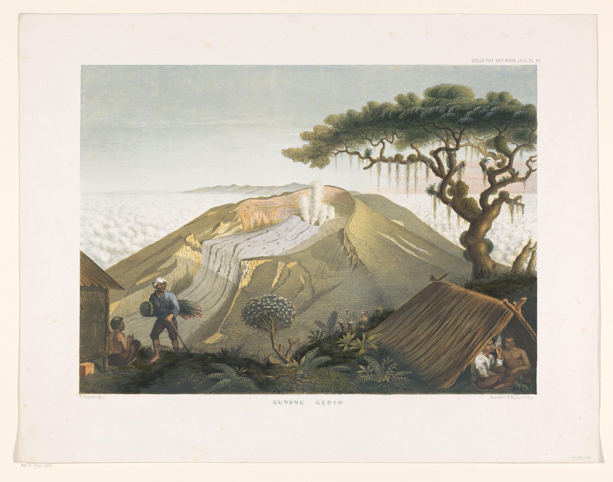 Vulkaan Gede te West-Java door Carl Wilhelm Mieling (possibly)