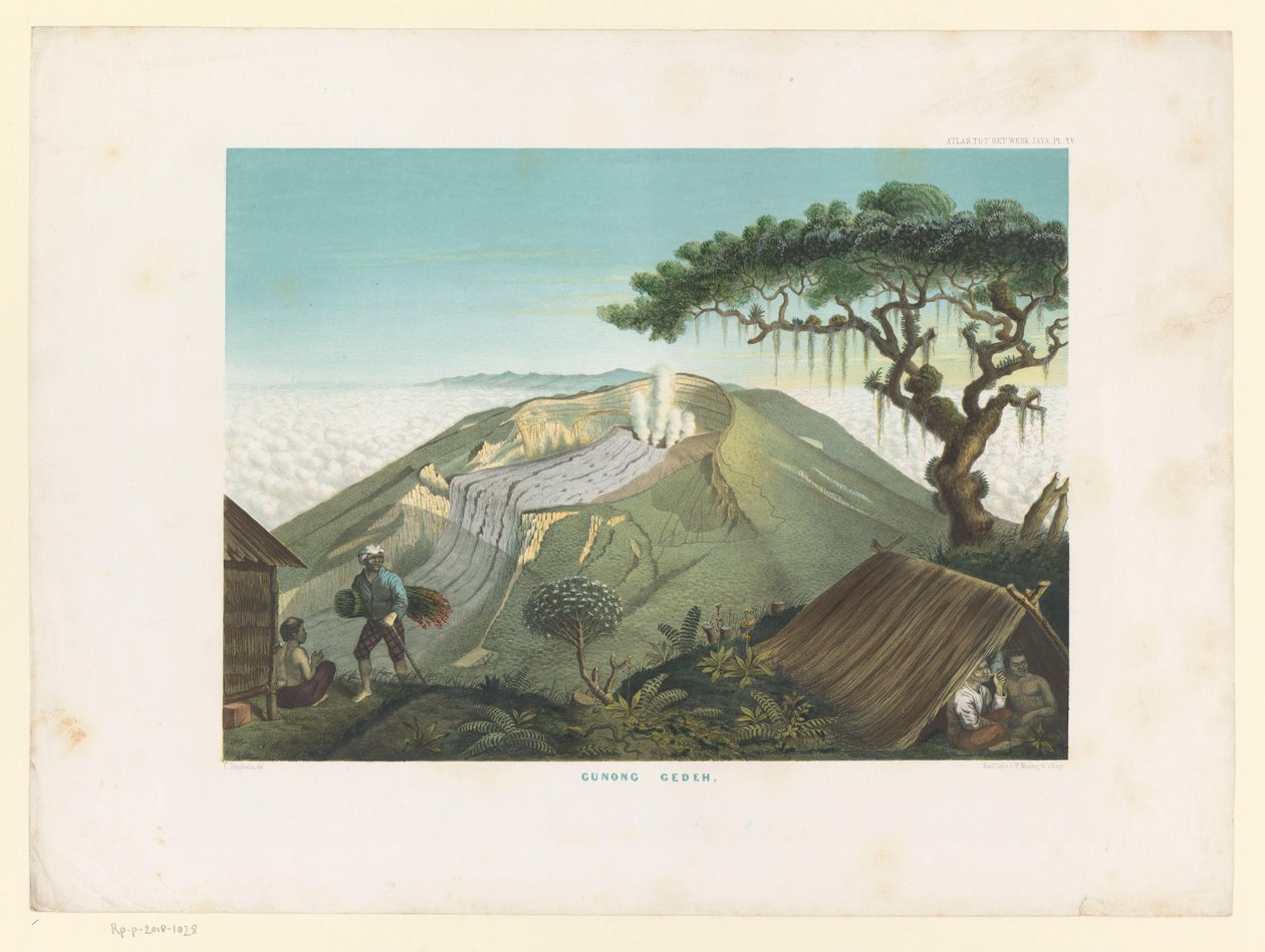 Vulkaan Gede te West-Java door Carl Wilhelm Mieling (possibly)