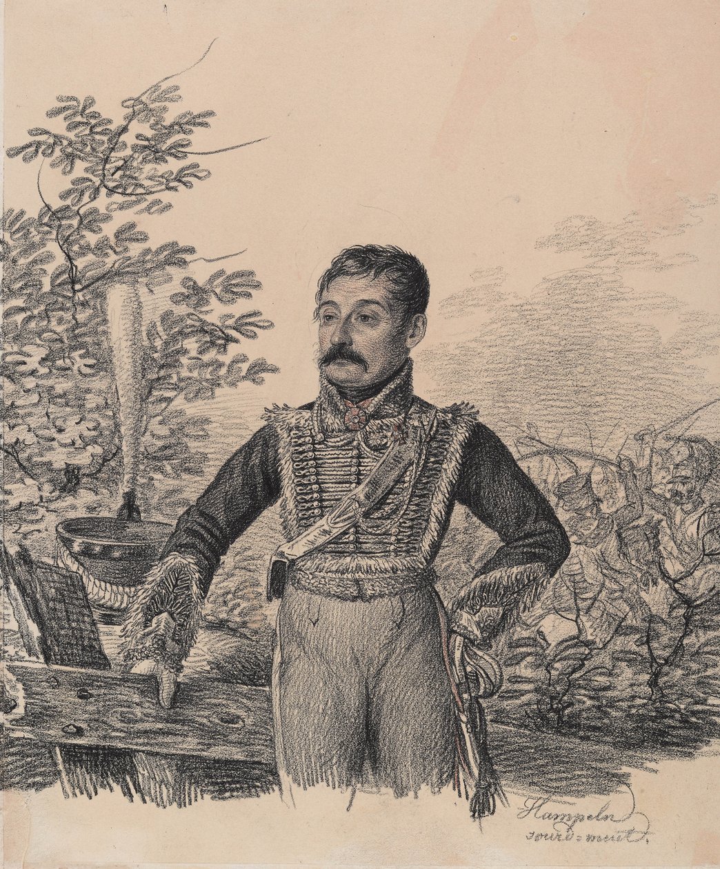 Portret van Akim Vasilyevich Duvanov, begin 1820s door Carl von Hampeln