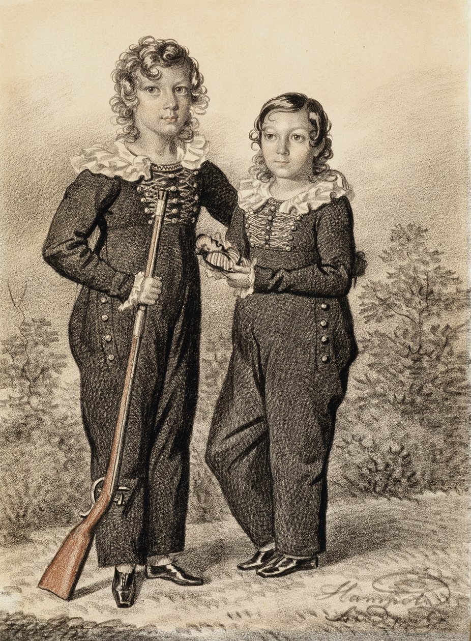 Portret van Alexander en Alexei Dondukov-Korsakov door Carl von Hampeln