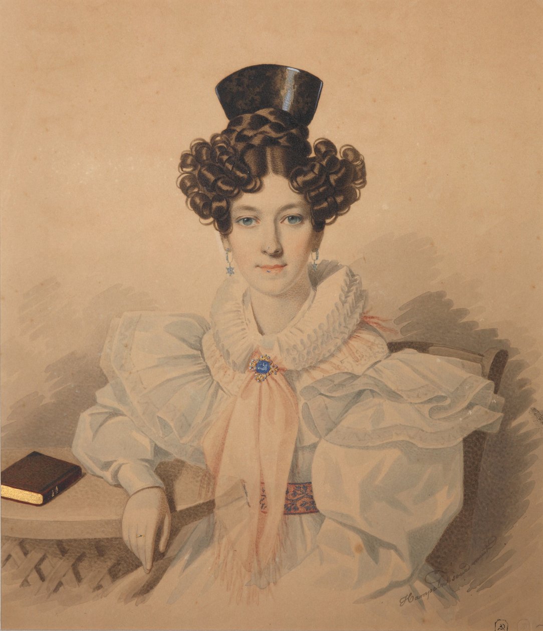 Portret van Anna Platonovna Plautina 1808-1886, 1830s door Carl von Hampeln