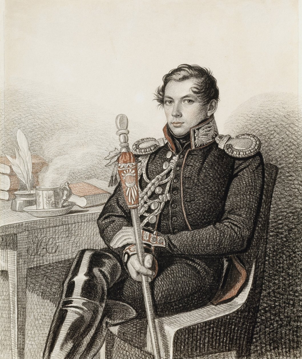 Portret van graaf Pyotr Petrovich Konovnitsyn 1803-1830, 1822-1823 door Carl von Hampeln