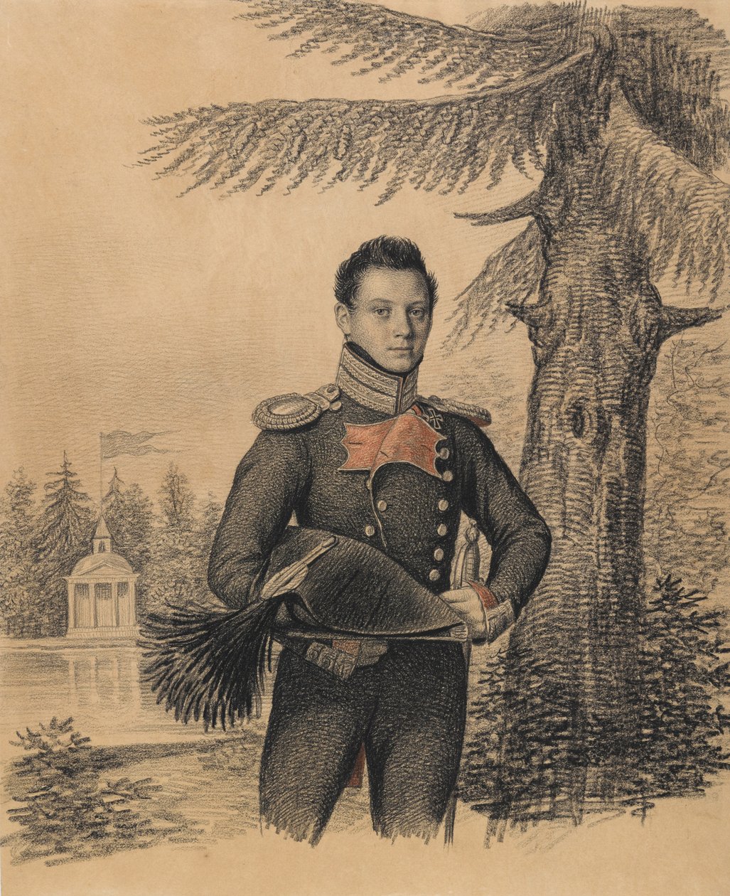 Portret van Fjodor Ivanovitsj Dolgopolov, 1820s door Carl von Hampeln