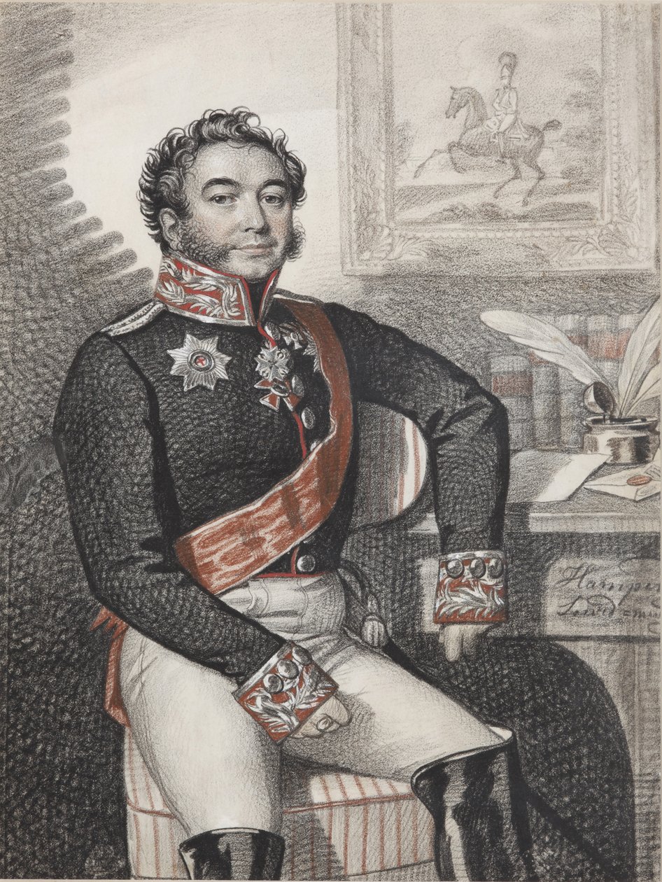 Portret van Fyodor Petrovich Opochinin 1779-1852, 1826 door Carl von Hampeln