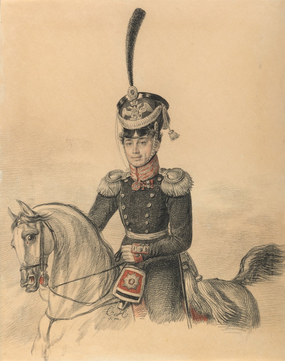 Portret van Nikolay Alexandrovich Islenyev 1785-1851, Eind 1810s door Carl von Hampeln