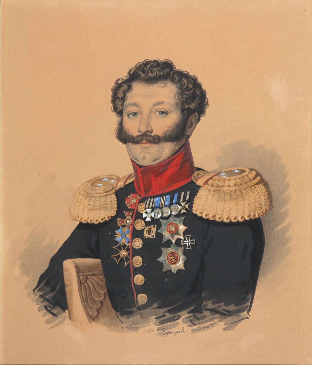 Portret van Prins Stepan Alexandrovich Khilkov door Carl von Hampeln