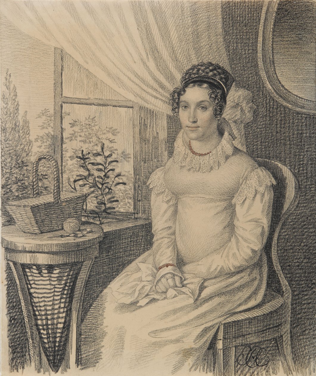 Portret van Varvara Alexandrovna Korsakova, vroege 1820s door Carl von Hampeln