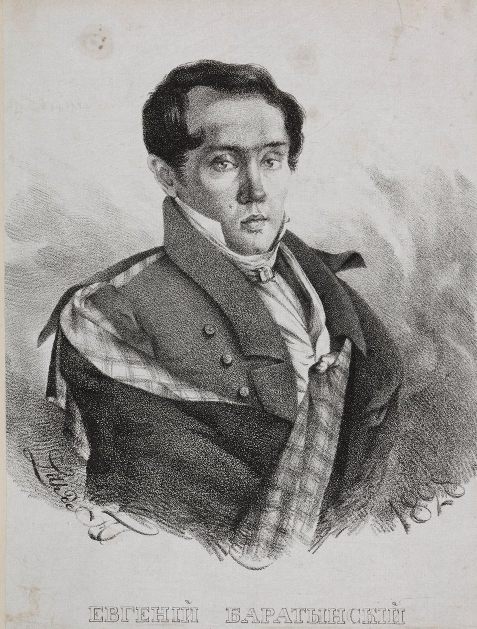 Portret van de dichter Yevgeny Abramovich Baratynsky 1800-1844, 1828 door Carl von Hampeln