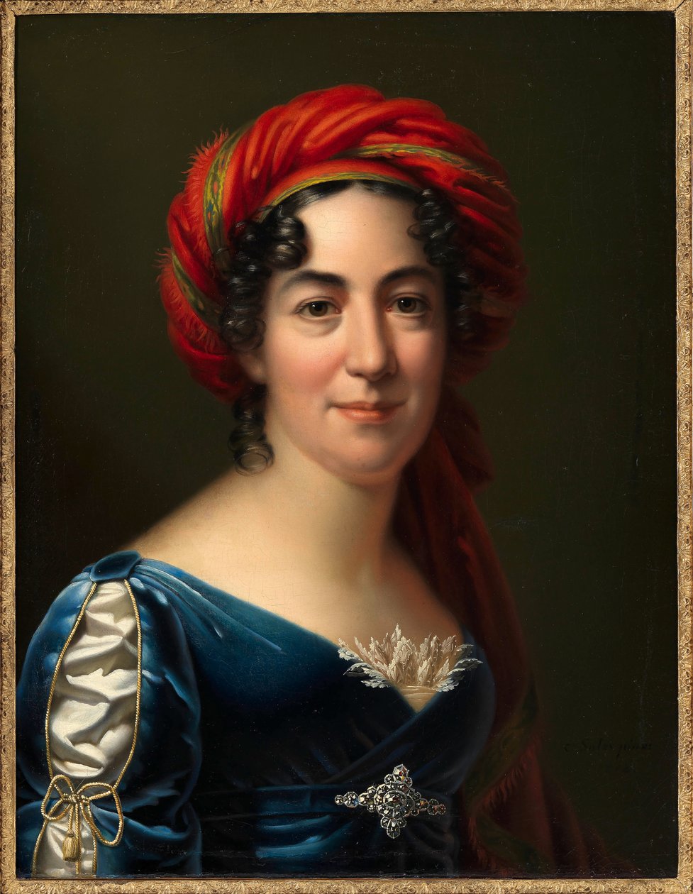 Portret van de schrijfster Caroline Pichler 1769-1843, 1818 door Carl von Sales