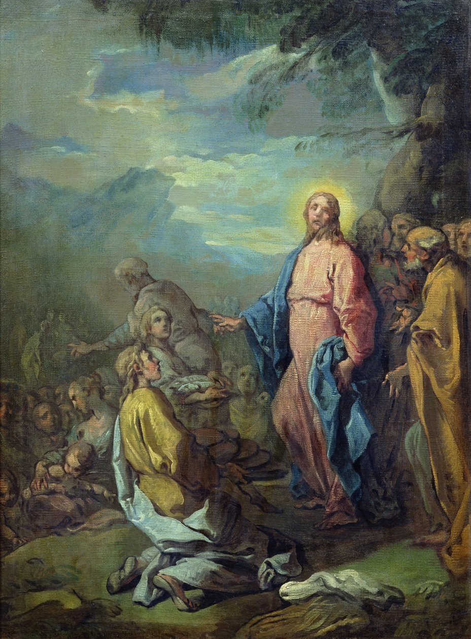 De spijziging van de vijfduizend, voor 1733 door Carle van Loo