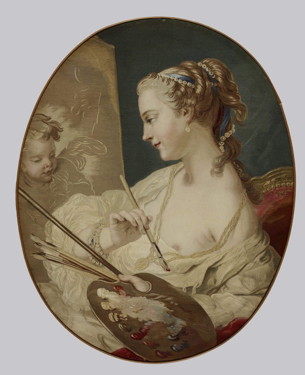 Allegorisch Figuur van een Vrouw die Schilderkunst Voorstelt, 1763 door Carle van after Loo