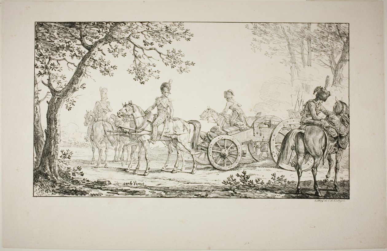 Aangespannen Artillerie door Carle Vernet