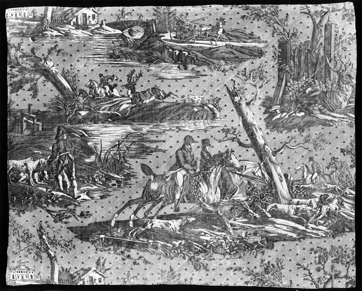 De weg naar Jouy (La Route de Jouy) (meubelstof) door Carle Vernet