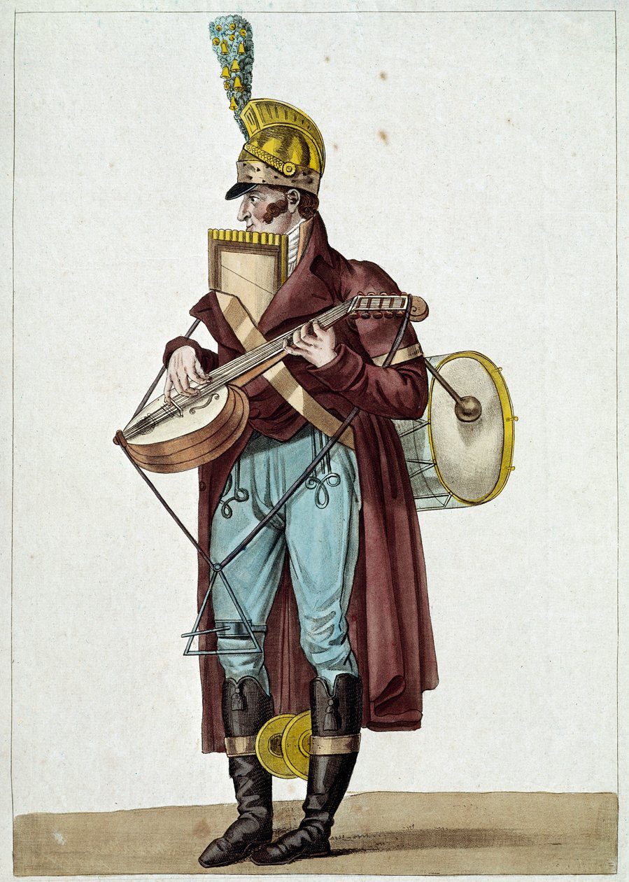 Monsieur Ut la si, orkest van burgerlijke theaters (straatmuzikant) door Carle Vernet