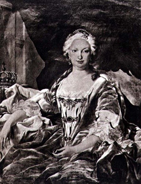 Isabella (Elizabeth) geboren Farnese (1692-1766) (lithografie) door Carle van (after) Loo