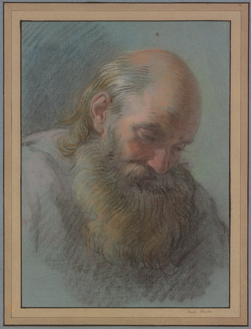 Hoofd van een bebaarde oude man door Carle van Loo