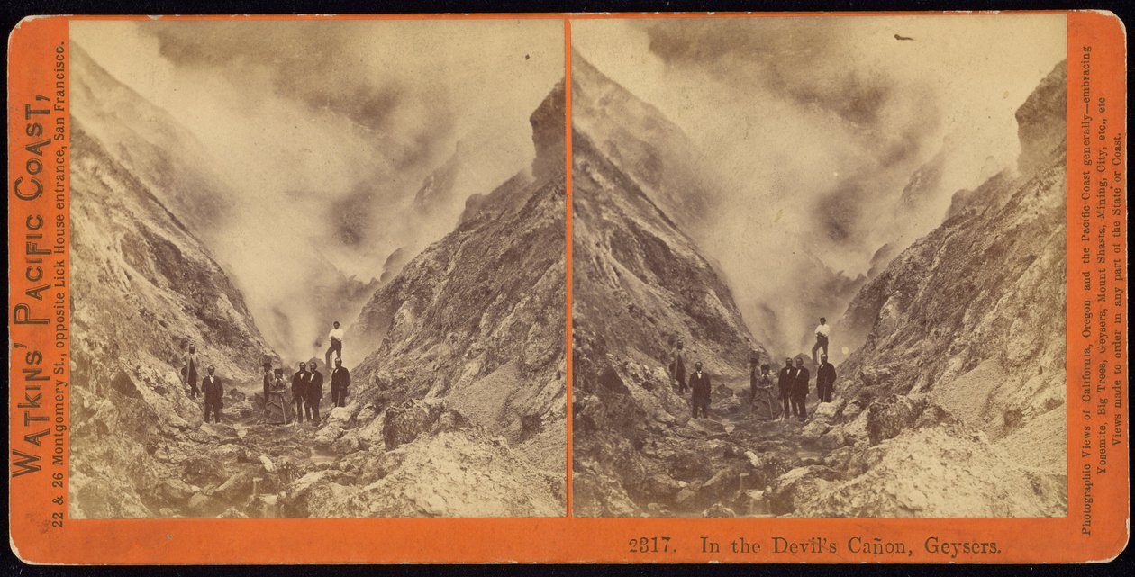In de Devils Canon, Geysers door Carleton E. Watkins