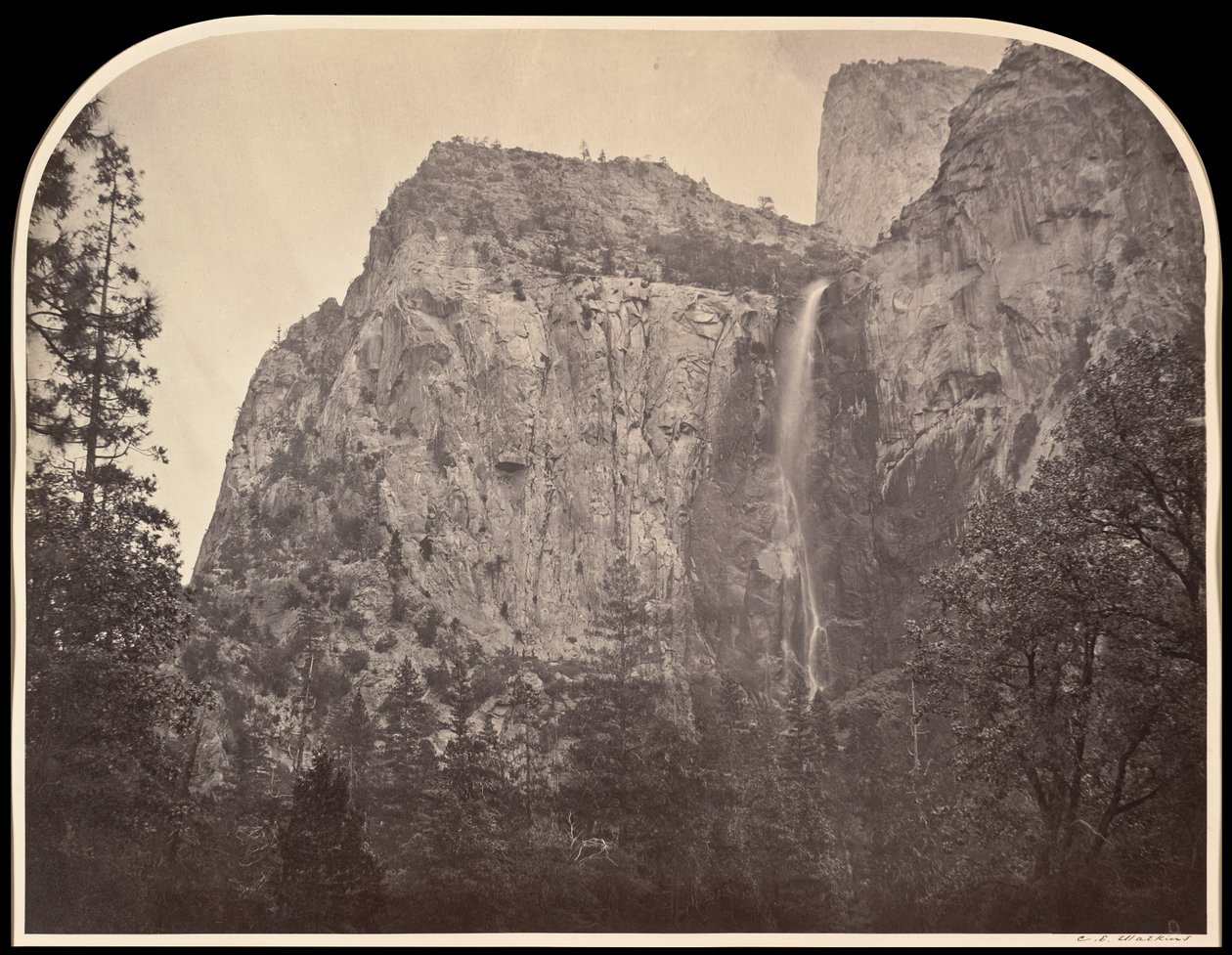 Pohono, Bridal Veil, 900 voet, Yosemite door Carleton E. Watkins