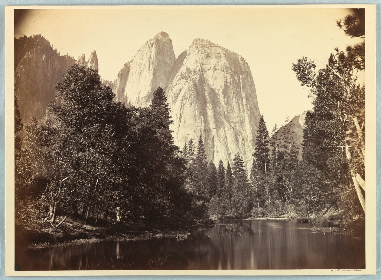 Kathedraalrotsen, Yosemite door Carleton E. Watkins