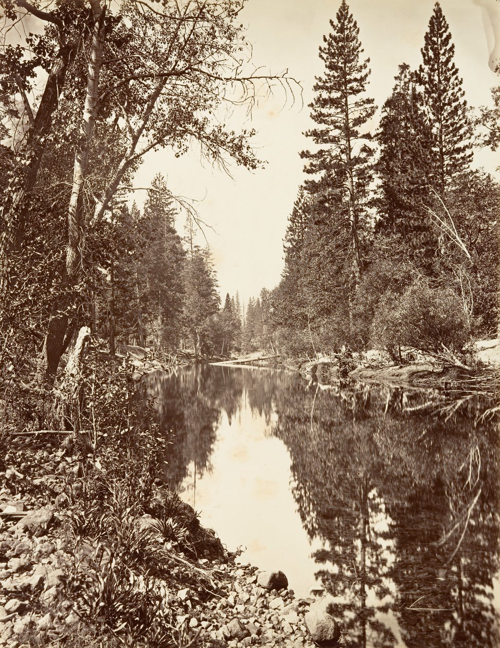 Merced River, Yosemite, ca. 1872, gedrukt ca. 1876 door Carleton E. Watkins.