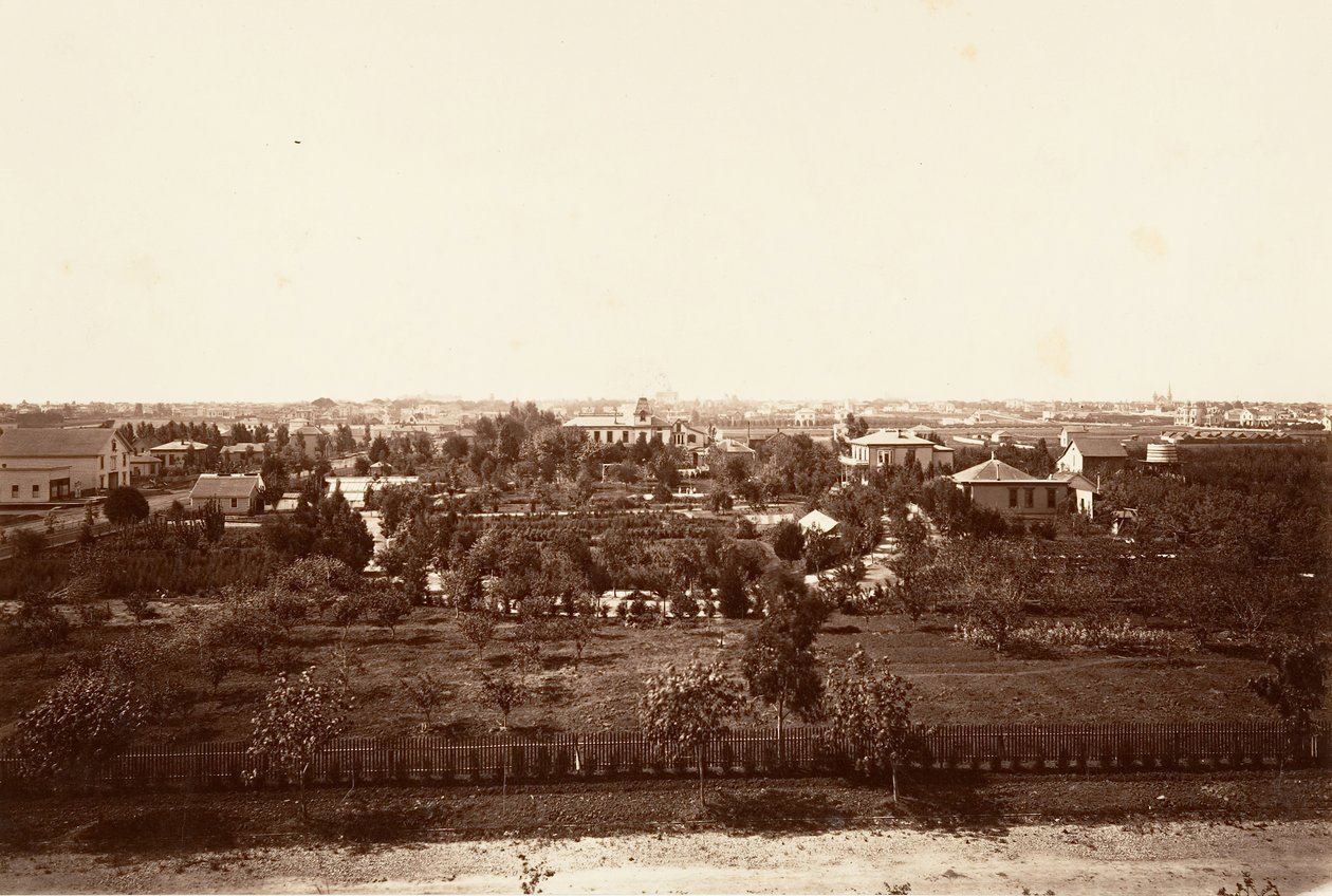 Oakland, vanaf de militaire academie, 1864, gedrukt ca. 1876 door Carleton Emmons Watkins