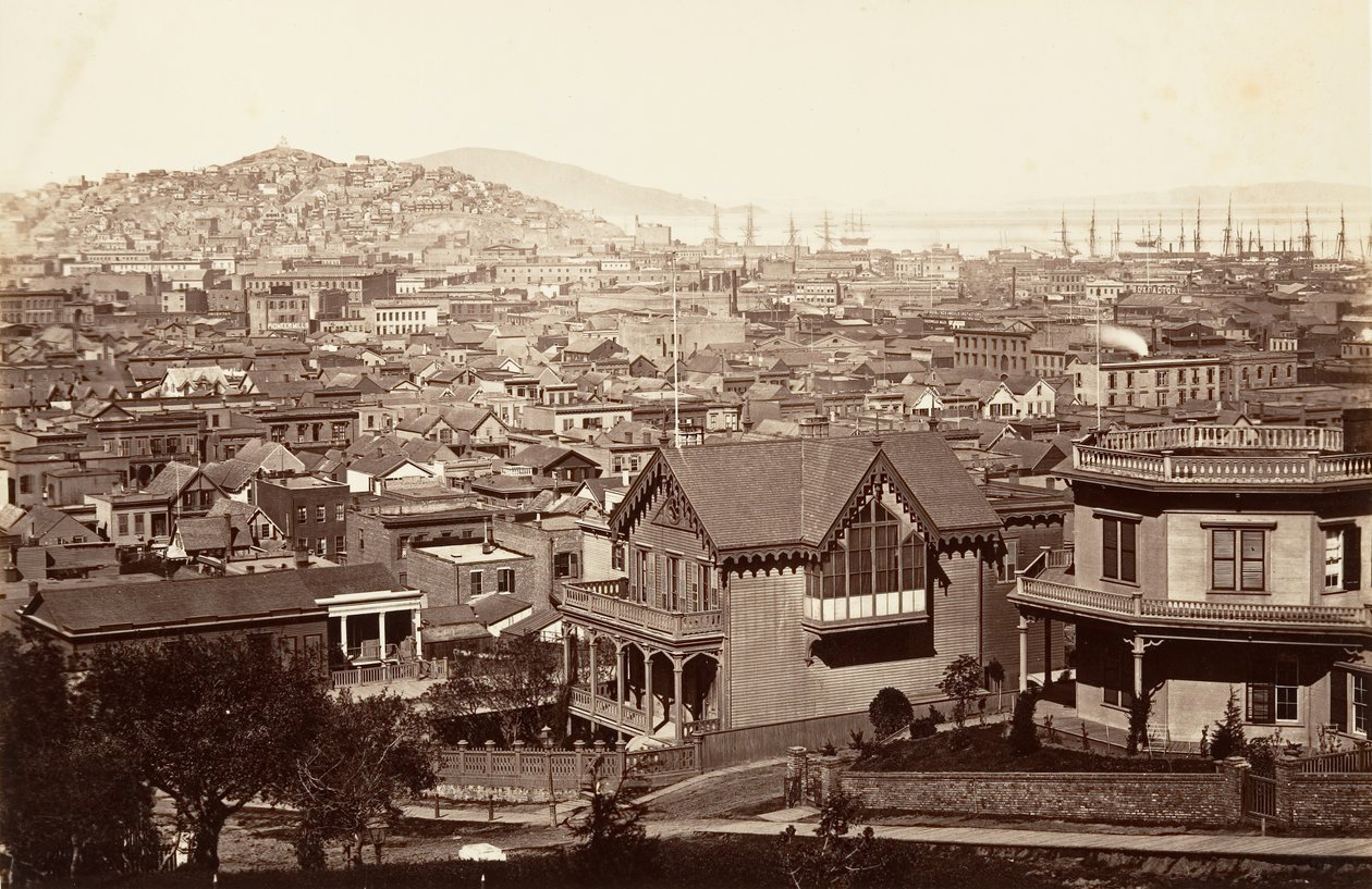 San Francisco, vanaf Rincon Hill, 1864, gedrukt ca. 1876 door Carleton Emmons Watkins