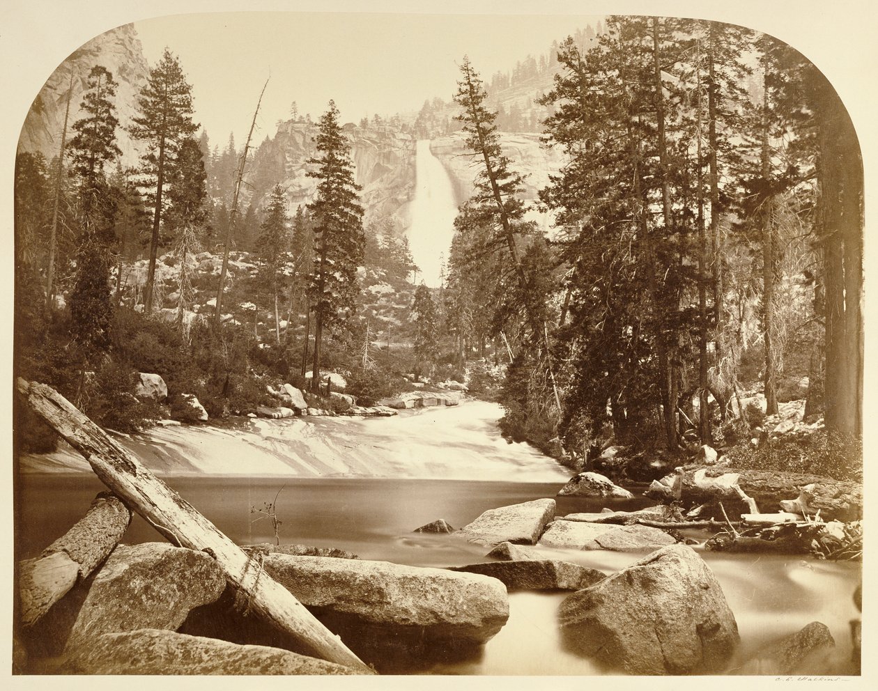 Nevada-waterval - 700 voet, Yosemite door Carleton Watkins