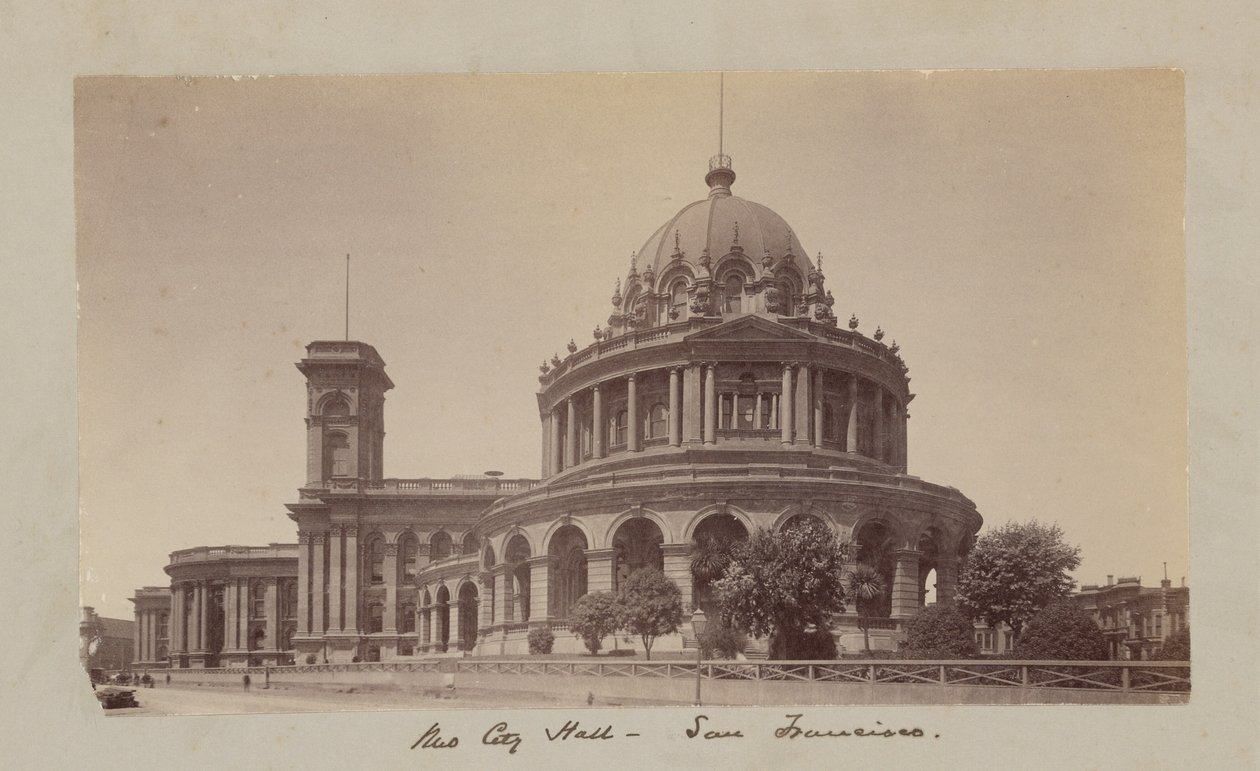 Nieuw stadhuis - San Francisco door Carleton Watkins