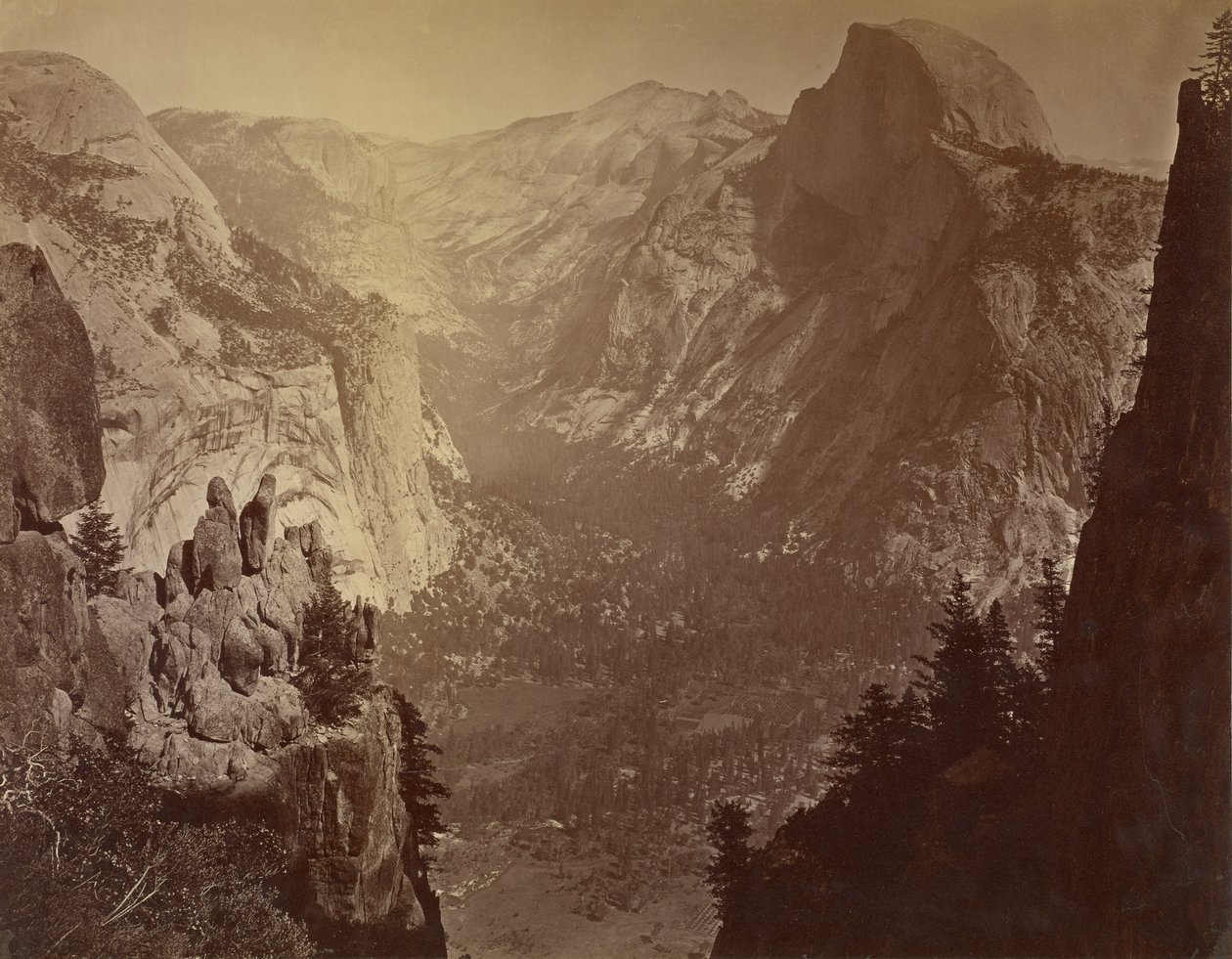 [De koepels vanaf Glacier Rock] door Carleton Watkins