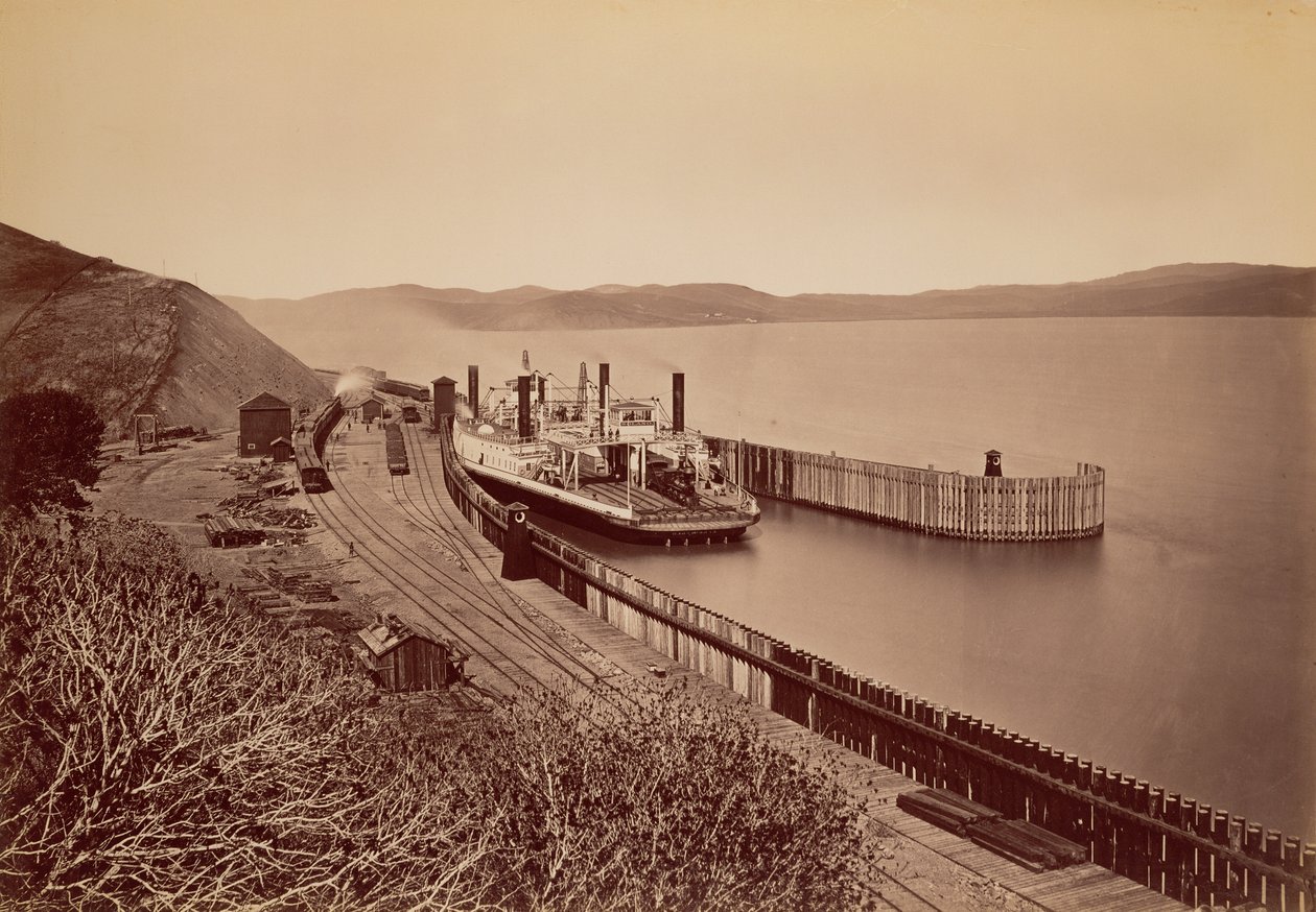 [De veerboot „Solano“] door Carleton Watkins