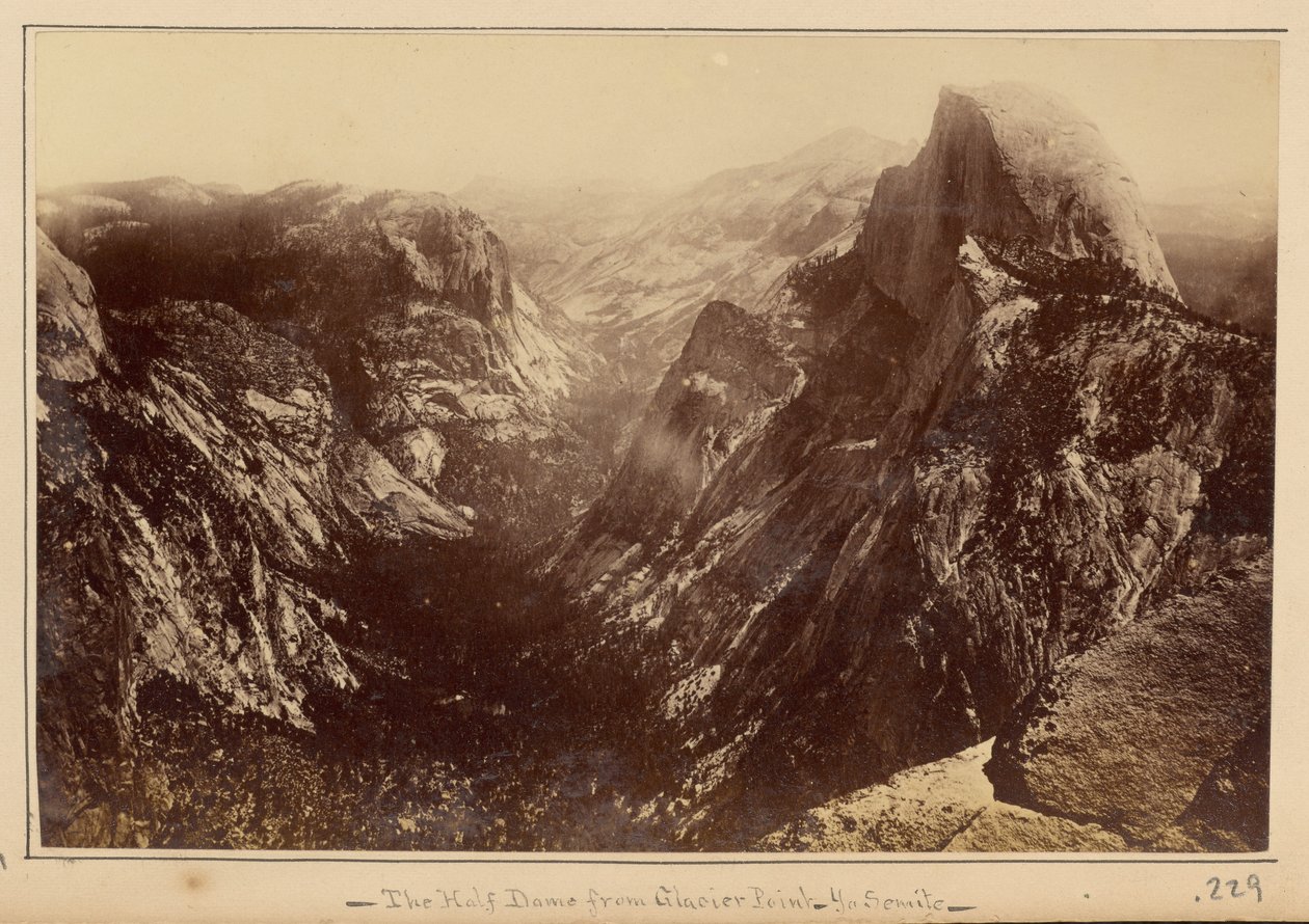 De Half Dome vanaf Glacier Point, Yosemite door Carleton Watkins