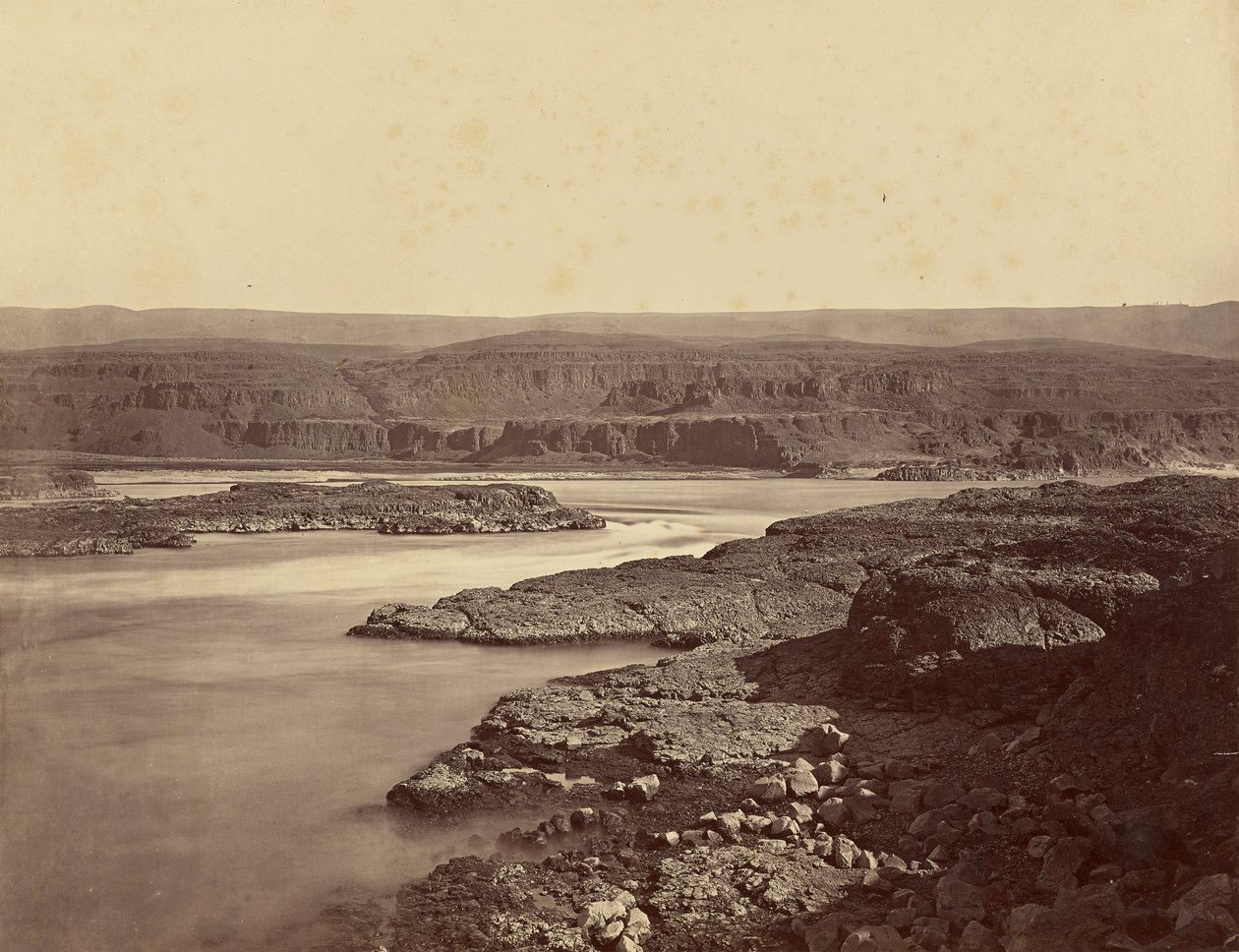 De doorgang van de Dalles, Columbia River door Carleton Watkins