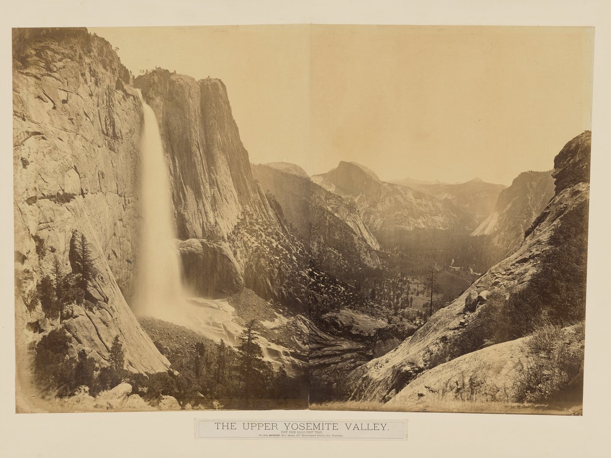 De bovenste Yosemitevallei. Gezicht vanaf het Eagle Point-pad. door Carleton Watkins