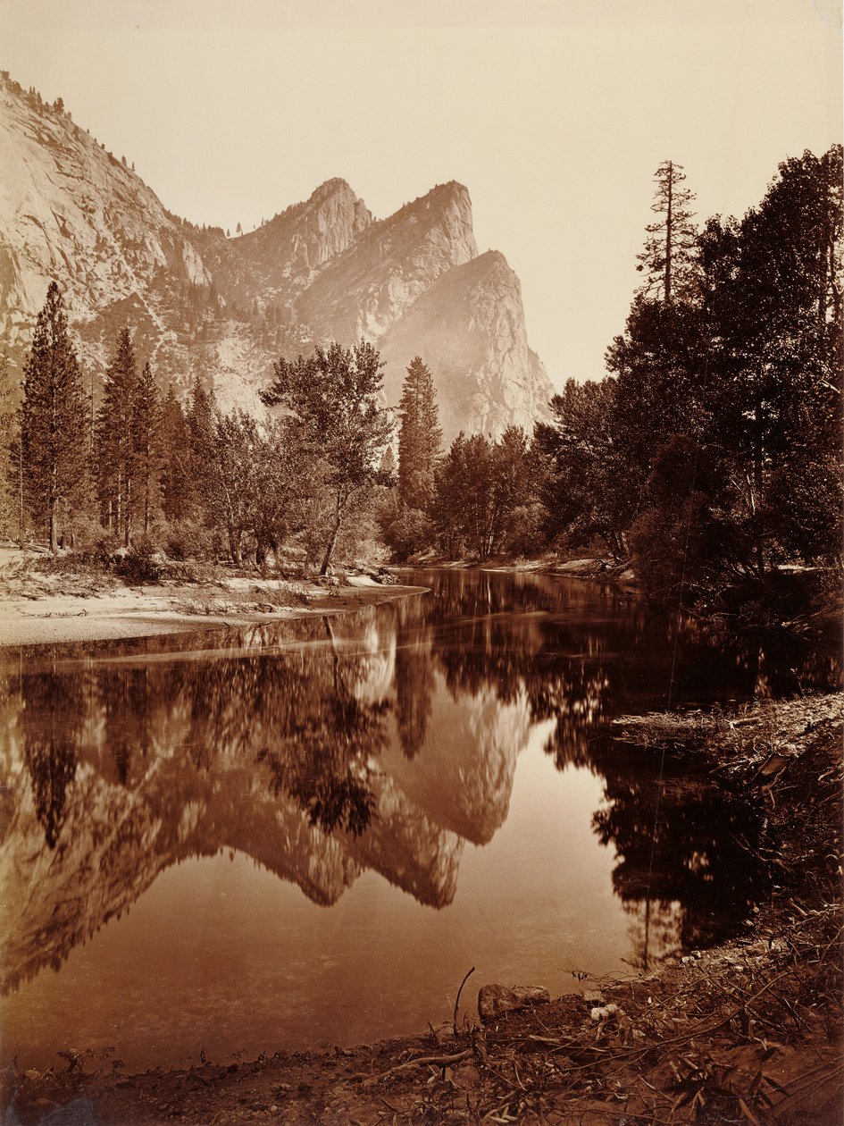 Drie broers, Yosemite Valley door Carleton Watkins