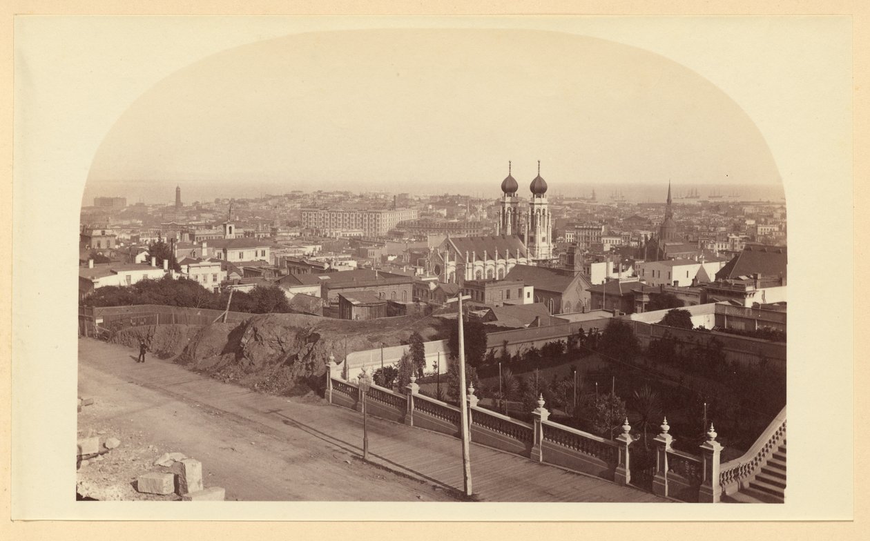 Uitzicht vanaf de residentie van Chas. Crocker naar het oosten door Carleton Watkins
