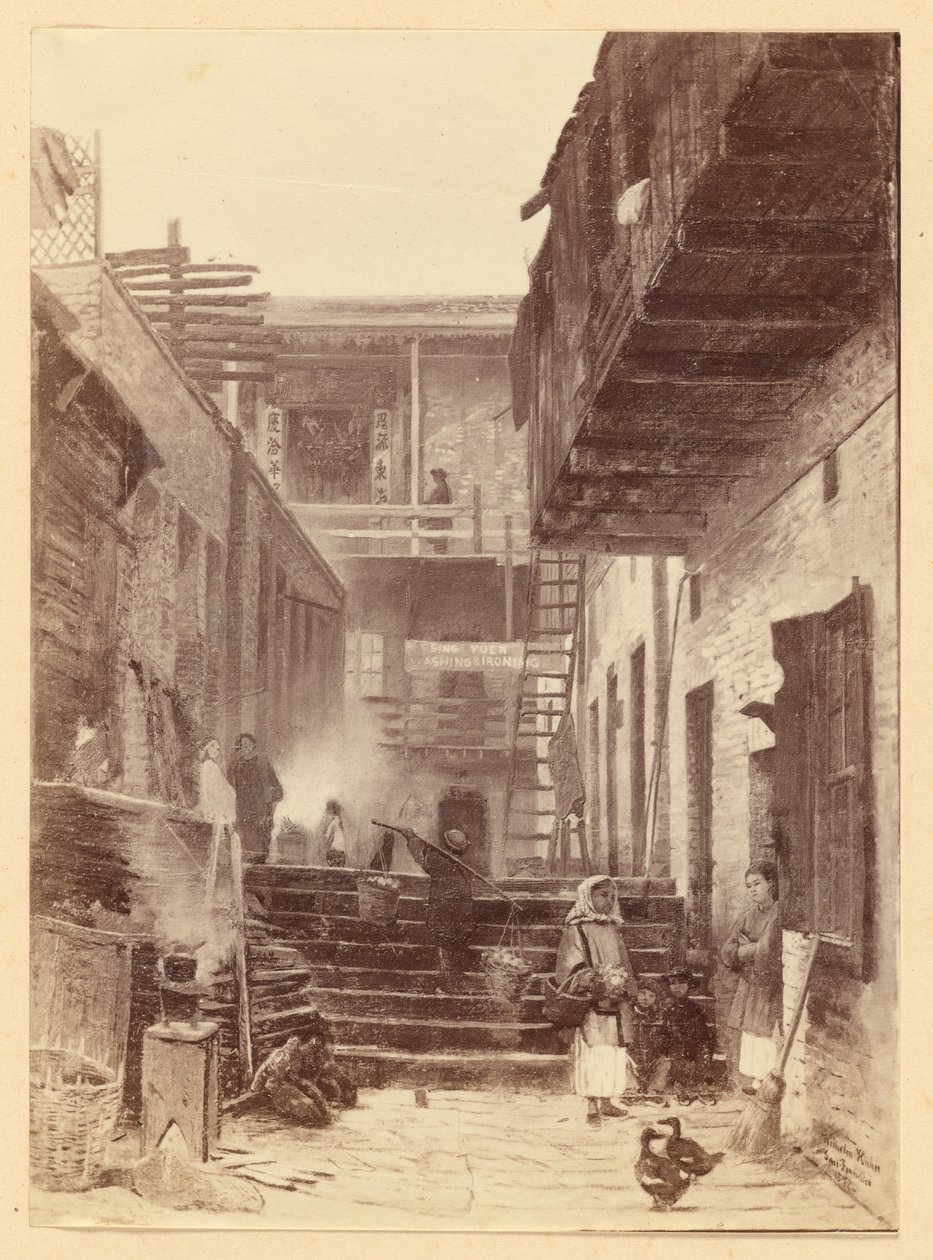Gezicht in Chinatown, San Francisco door Carleton Watkins