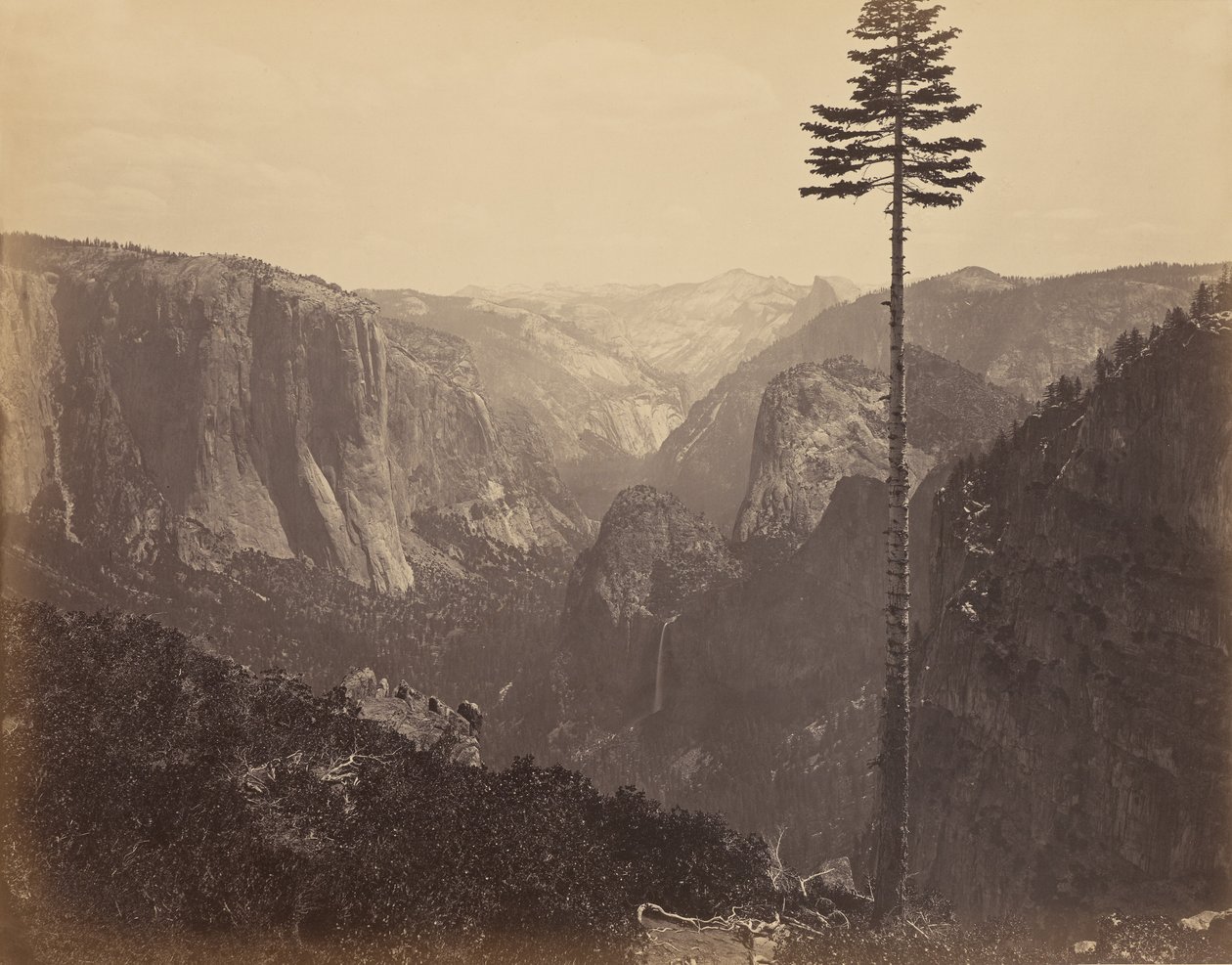 [Yosemite Valley vanuit het beste algemene gezichtspunt] door Carleton Watkins