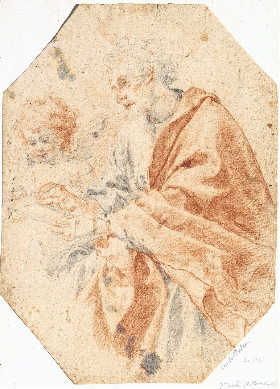 Studie van de Evangelist Matteüs en de Engel door Carlo Dolci