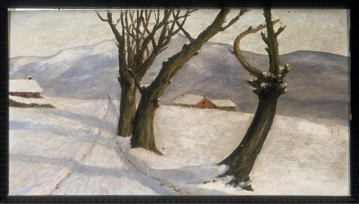 Winterlandschap, ca. 1920 door Carlo Ferrario
