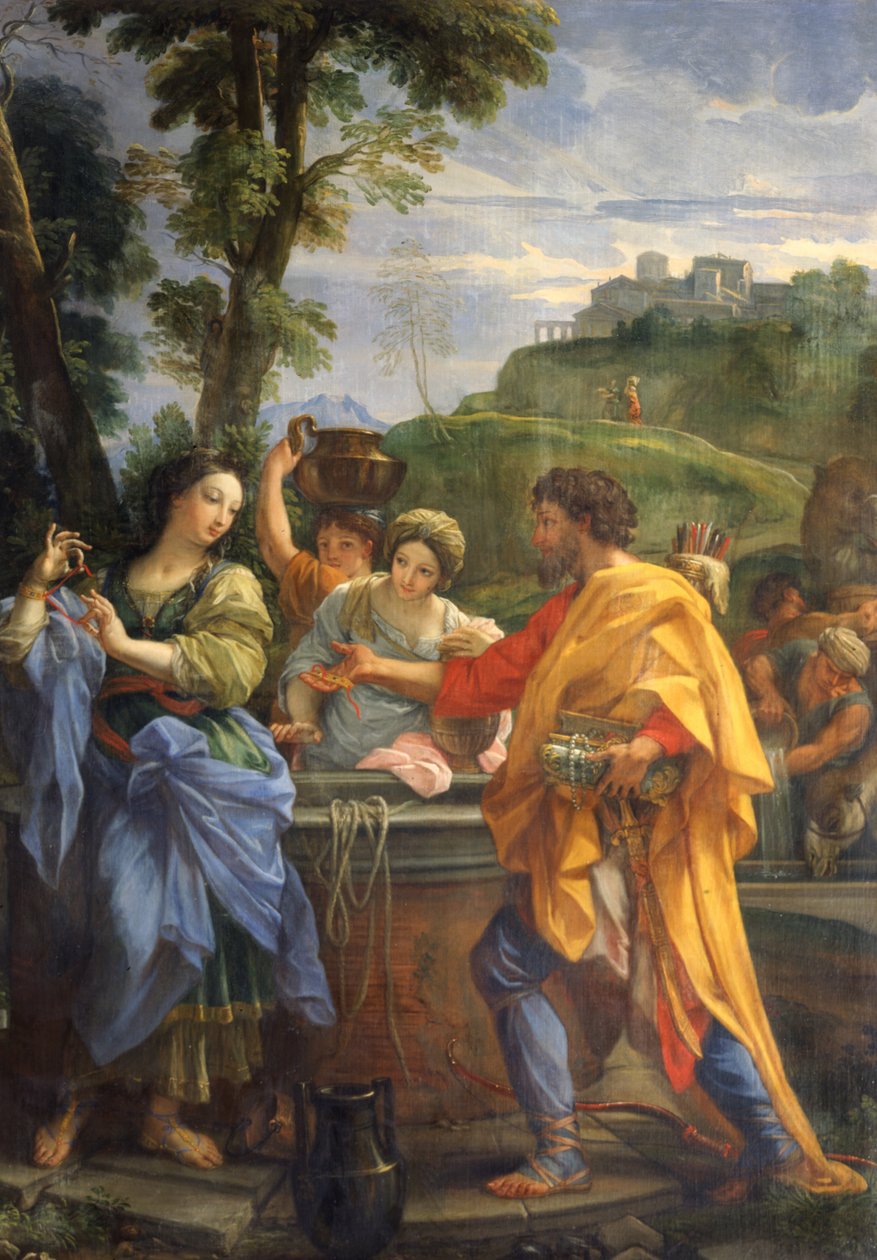 De dienaar van Abraham en Rachel door Carlo Maratta or Maratti